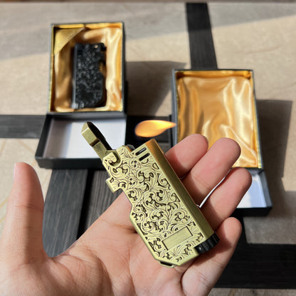 Vintage Floral Metal Soft Flame Butane Lighter