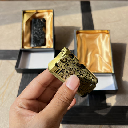 Vintage Floral Metal Soft Flame Butane Lighter