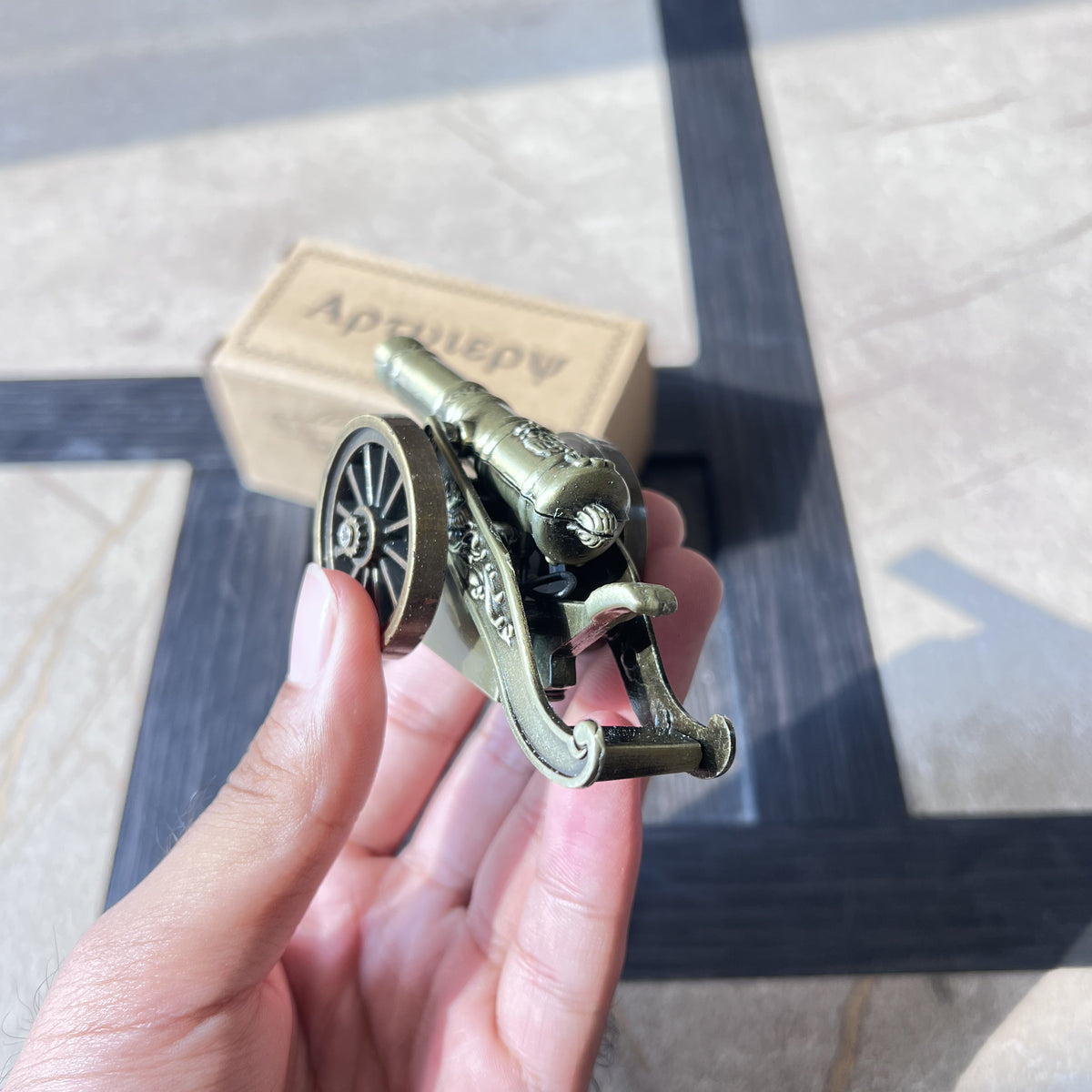 Vintage Artillery Cannon Tabletop Lighter