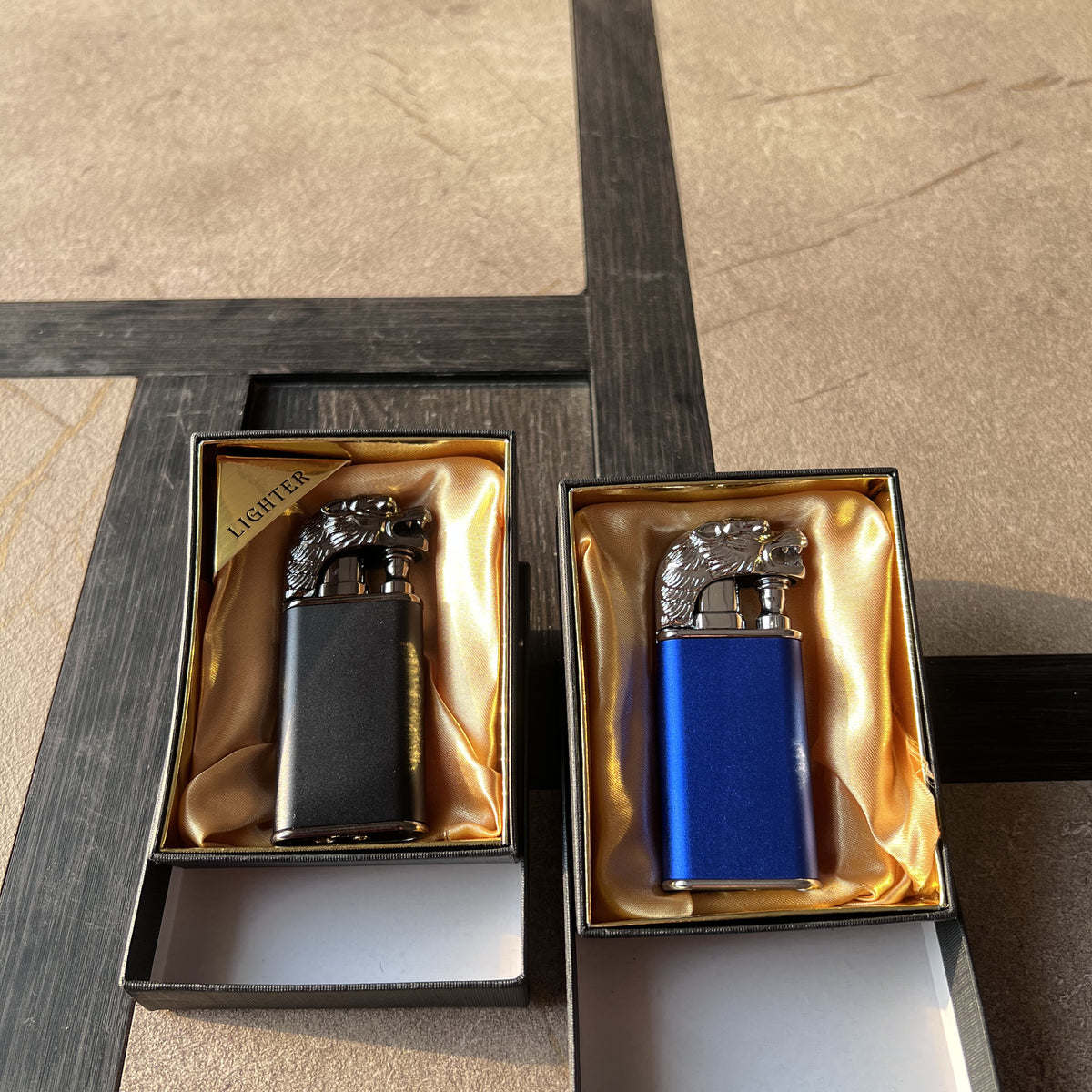 Sculpted Tiger Flip-Top Jet Butane Lighter