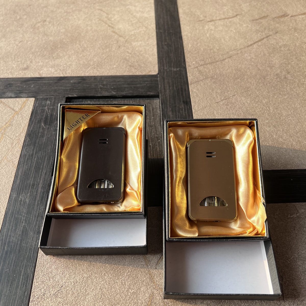 Dual-Flame Windproof Butane Lighter with Fuel Window
