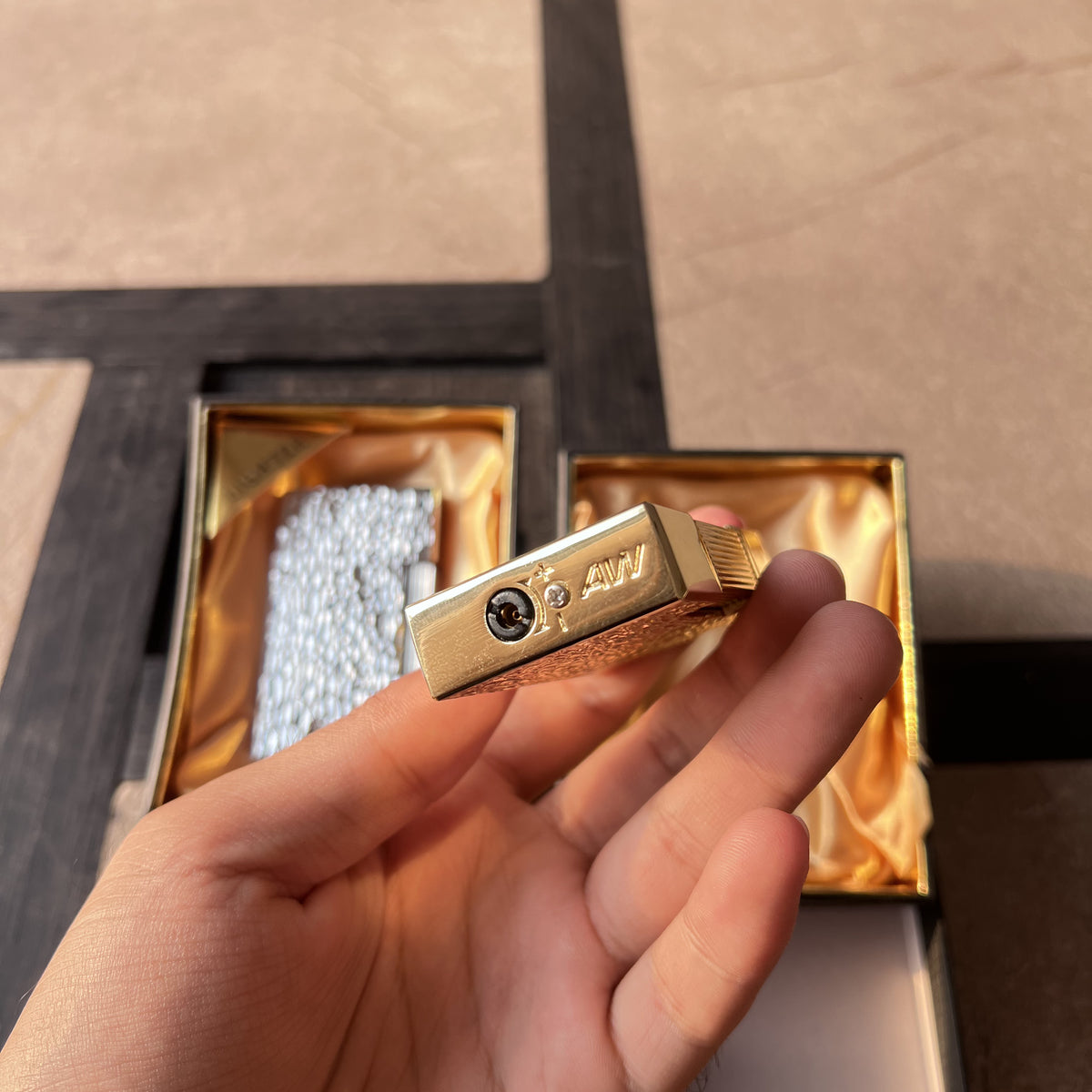 Hammered Metal Roller Strike Butane Lighter