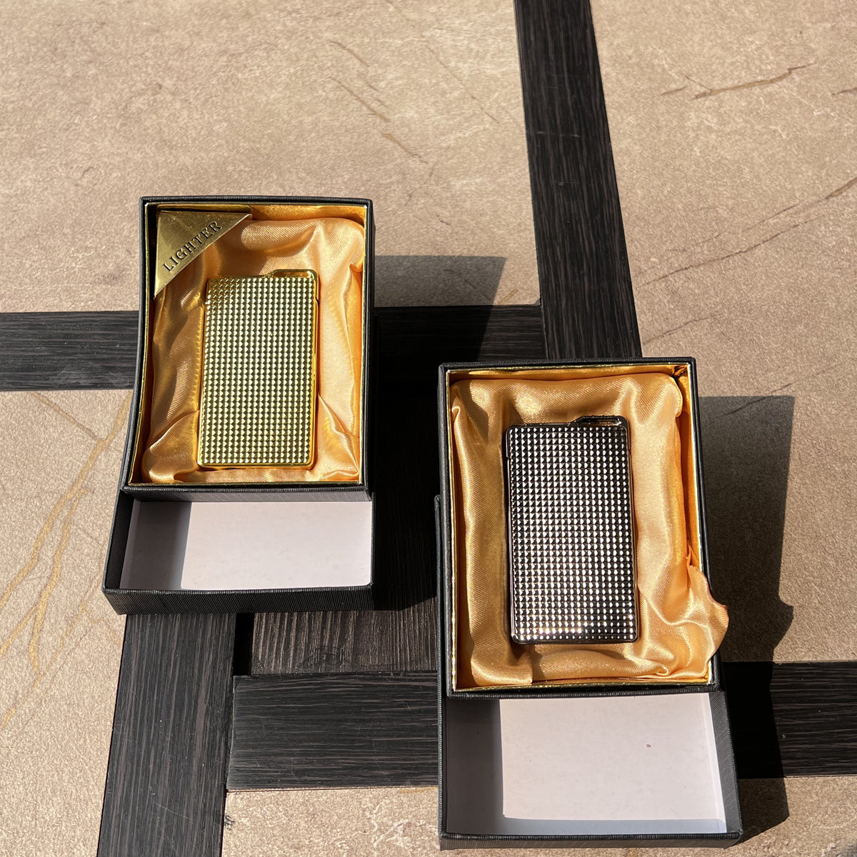 Textured Metal Side-Press Torch Lighter