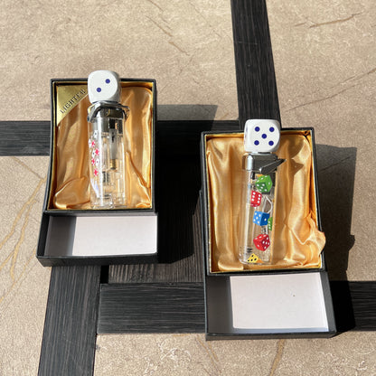 Clear Floating Dice Torch Lighter with LED Glow