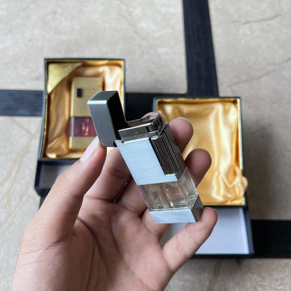 Brushed Metal Roller Lighter with Fuel Window