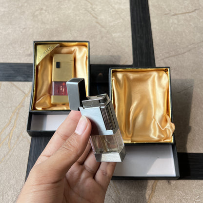 Brushed Metal Roller Lighter with Fuel Window