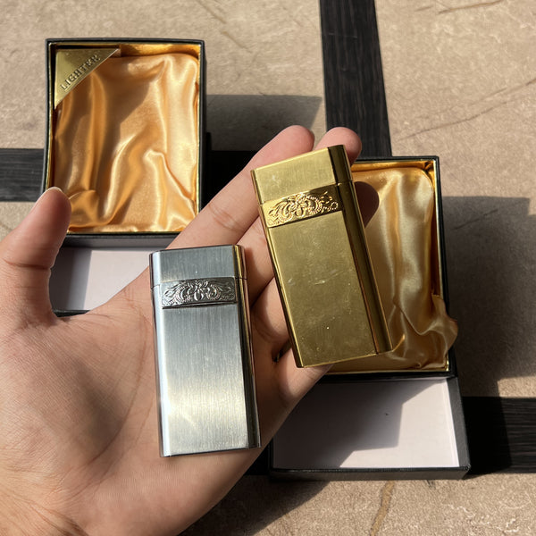 Brushed Metal Flip-Top Jet Flame Lighter