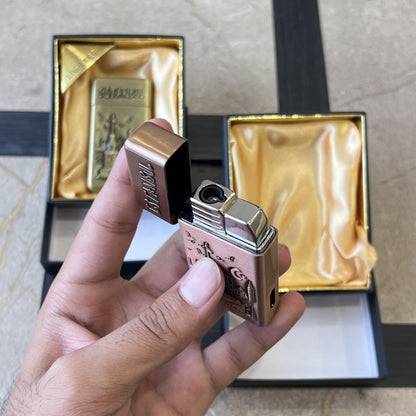Embossed Istanbul Flip-Top Jet Lighter with Fuel Window
