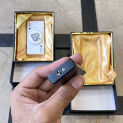 Playing Card Dual Flame Lighter with Fidget Spinner