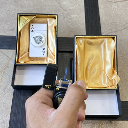 Playing Card Dual Flame Lighter with Fidget Spinner