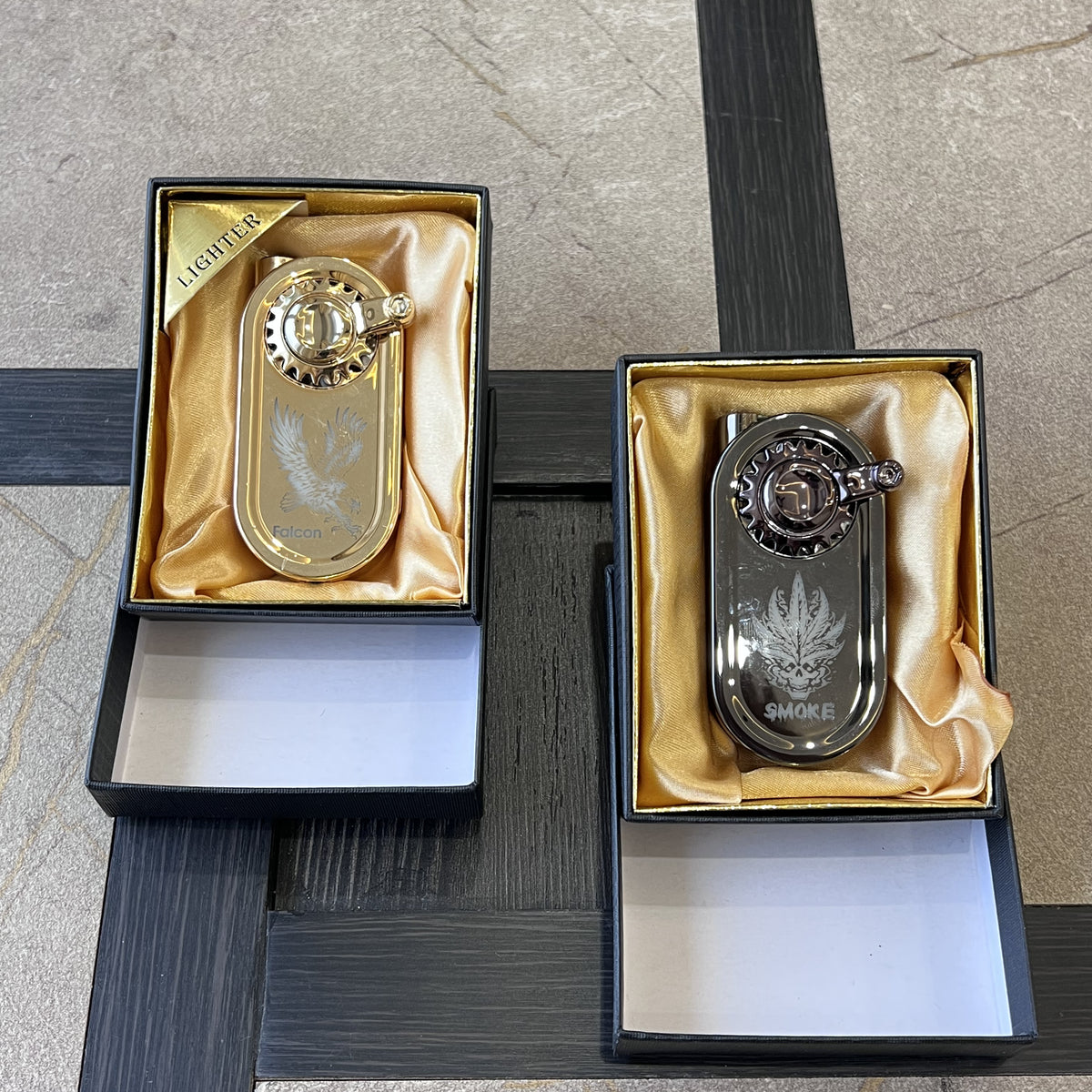 Mechanical Sprocket Crank Jet Lighter with Fidget Spinner