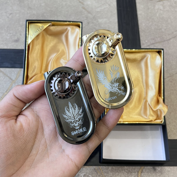 Mechanical Sprocket Crank Jet Lighter with Fidget Spinner