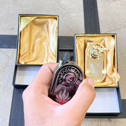 Mechanical Sprocket Crank Jet Lighter with Fidget Spinner