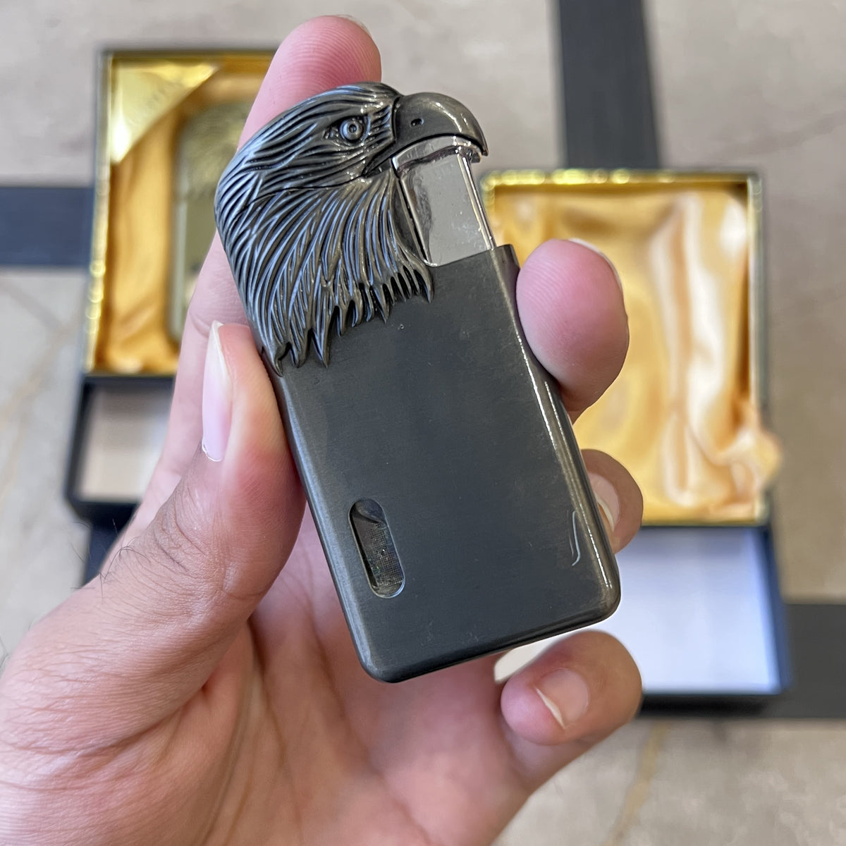 Vintage Eagle Beak Flip Lighter with Fuel Window