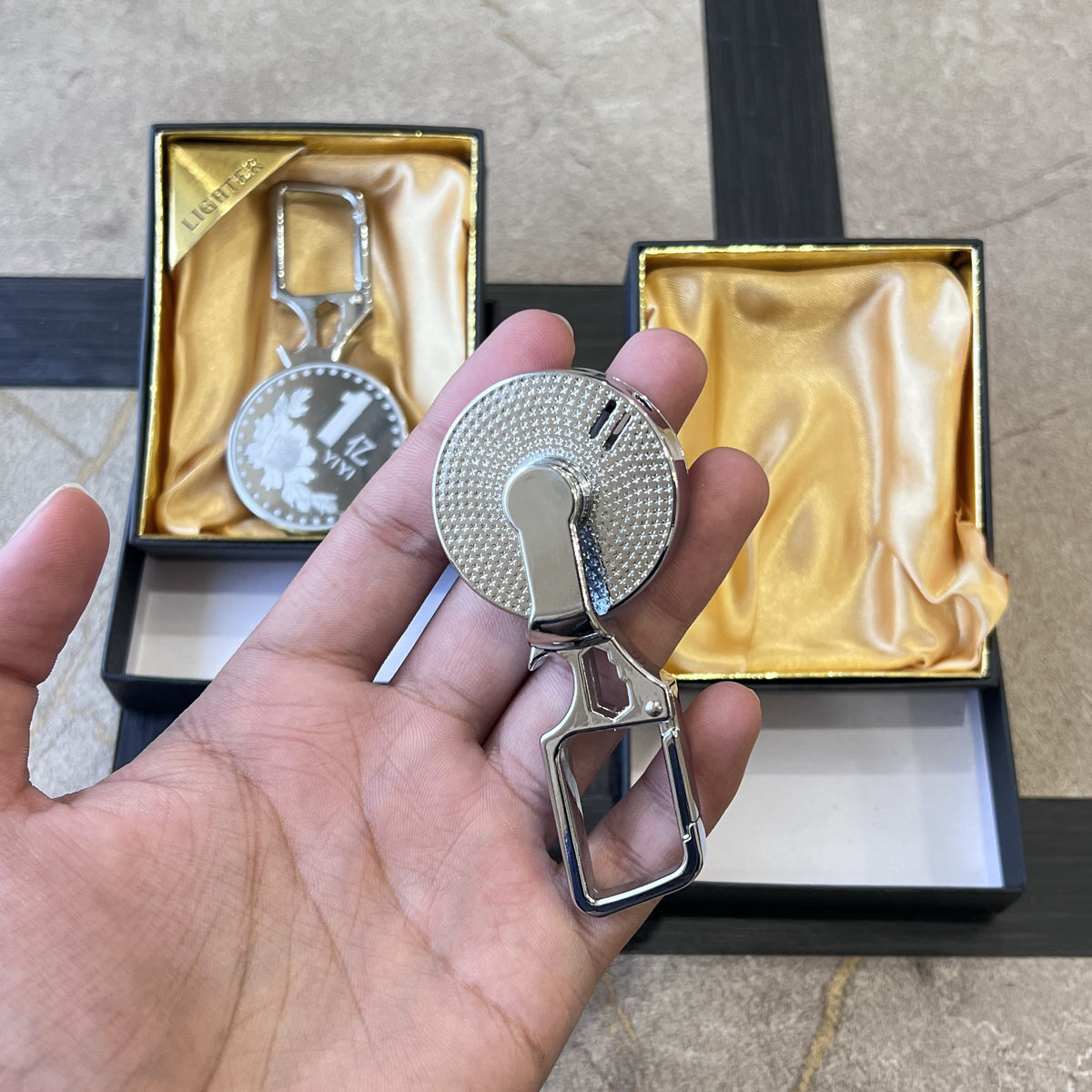3-in-1 Lucky Coin Carabiner Torch Lighter