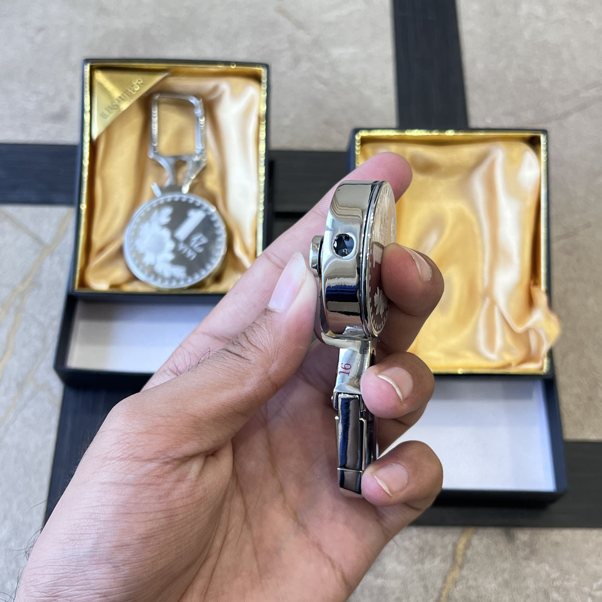 3-in-1 Lucky Coin Carabiner Torch Lighter