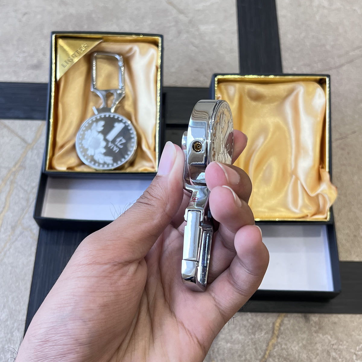 3-in-1 Lucky Coin Carabiner Torch Lighter