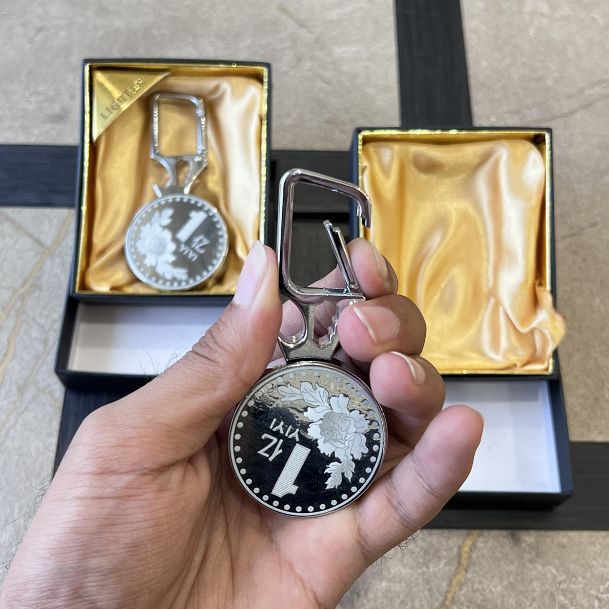 3-in-1 Lucky Coin Carabiner Torch Lighter